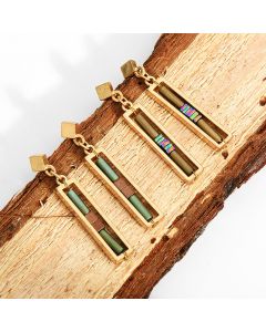 I-shaped natural stone long earrings