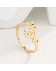 Women's Fashion Personality Moon Star Ring