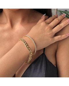 Women's exaggerated alloy thick bracelet