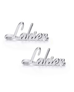 925 Sterling Silver Earrings European And American Style Personalized Name Customization Exclusive Personalized Earrings