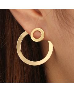 Simple Temperament Alloy Geometric Metal Size Circle Earrings Pendant