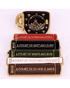 Book And Cup Hard Enamel Pin Fantasy Novel Badge