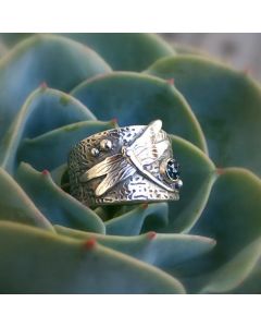He Cheng Creative Dragonfly Fashion Retro Texture Personality Ring Popular Ornament