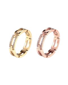 Punk Titanium Steel Index Finger Ring Women Fashion Rose Gold