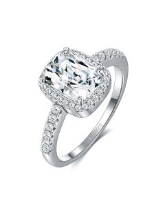 Creative S925 Sterling Silver Ladies Ring Douyin New Product Square Large Zircon Ring Accessories Custom Pter053