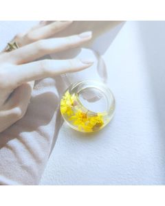 Leaf Dried Flower EPOXY-R Ring Acrylic