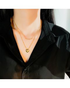 Love Forever Double Necklace Light Luxury Titanium Steel Jewelry