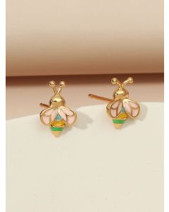 Metal Plating Bee Stud Earrings