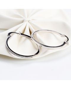 Large Circle Inlaid Zircon Earrings Women Exaggerated