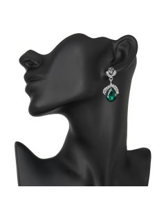 European Version Ladies Crystal Zinc Alloy Steel Pin Earrings Drop Shape