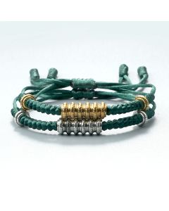 Gold And Silver Round Couple Bracelet