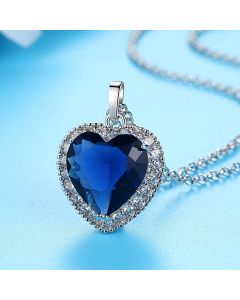 Classic Titanic Ocean Heart Pendant Necklace