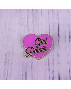 Girl Power Heart Brooch Feminism Badge