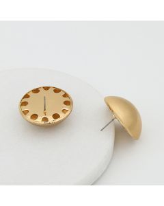 Vintage round matte metal earrings