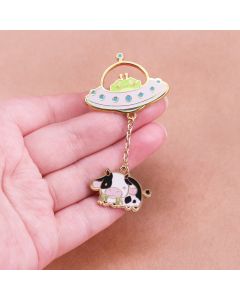 Alien Frog Spaceship Creative Enamel Pin