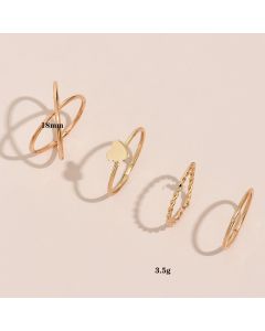 Simple Style Sweet Four-piece Ring Set
