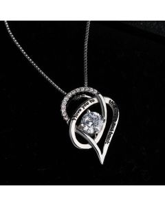 Fashion Simple Heart Pendant Zircon Necklace