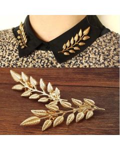 Elegance Leaf Shaped Brooch Personality Shirt Collar Pin Suit Collar Buckle Corsage
