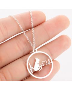 Fashion Stainless Steel Small Animal Dog Necklace