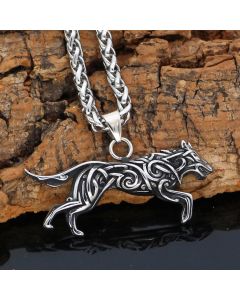 Wolf Stainless Steel Viking Pendant Necklace
