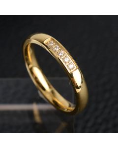 Titanium Steel Crystal Zircon Ring Stainless