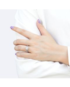 Jewelry Classic Square Row Diamond Wedding Ring