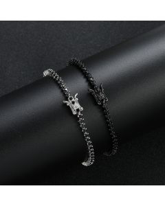 Black Tennis Bracelet 3mm Wide 3 Claw Copper Inlaid Zircon Bracelet