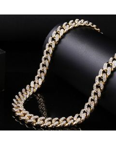 Cuban Chain 12mm Full Diamond Bracelet