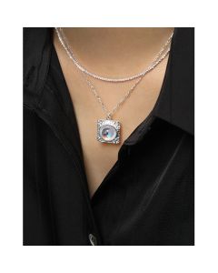 Small Design Sense Geometric Square Micro-inlaid Moonstone
