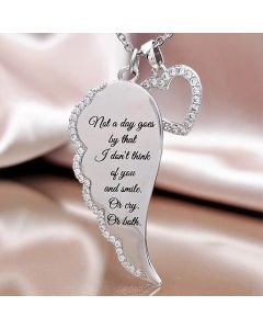 Angel Wings Wings Letter Love Heart Diamond Necklace Wings Diamond Pendant