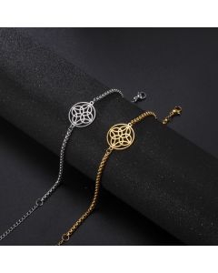 18K Gold Plating European And American Style Celtic Knot Pendant Stainless Steel Bracelet
