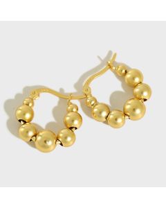 S925 Sterling Silver Geometric Beads Beaded Earrings