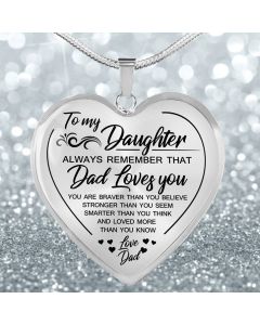 Necklace To my Daughter lovedad Peach Heart Alloy
