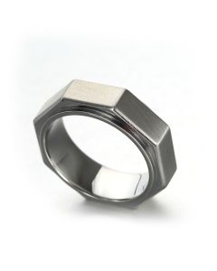 Simple Stainless Steel Ring Square Eight-sided Titanium Steel Ring