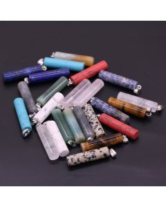 Natural Stone Semi-Precious Cylindrical Pendant