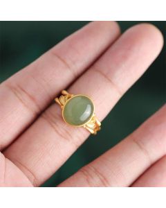 Bamboo Elegant Temperament Gold-plated Mouth Ring