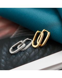 Sterling silver hoop ear buckle earrings women custom