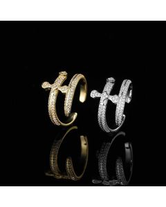 Copper Inlaid Zircon All-matching Fashion Brand Men's Hip Hop Ring