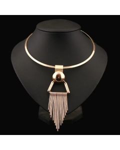 Necklace with tassel drops