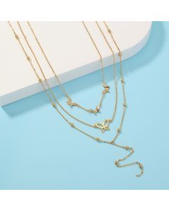 Metal Butterfly Stacking Necklace Ins Trendy Light Luxury