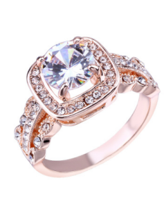 Cross-border e-commerce hot fashion wedding ring Creative rose gold zircon ring European and American women's jewelry