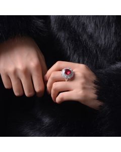 Shipei Jewelry New 925 Sterling Silver Inlaid 5 Karat Egg-shaped 1012 High Carbon Rhinestone Ring Luxury Women