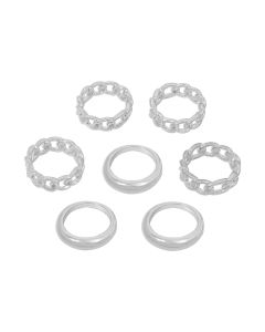 Simple Style Alloy Retro Ring Set