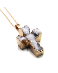 Crystal Tooth Necklace Pendant Crystal Cross
