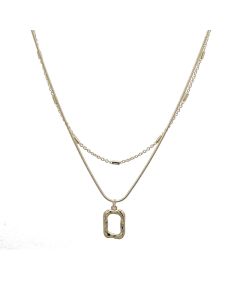 I Double-layer Wrinkle Box Necklace Trendy High-end Accessories Light Luxury Niche Clavicle Chain Wild Ins Style Sweater Chain
