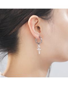 Personalized Titanium Steel Cutting Style Non-fading Hathor God Earrings