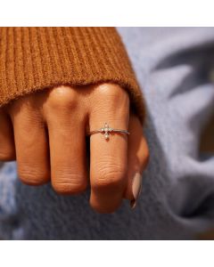 Simple Fashion Personality Cross Zircon Inlaid Ring