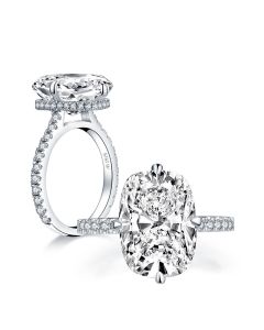 Rectangular main stone female ring