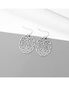 Geometric Carved White Simple Earrings