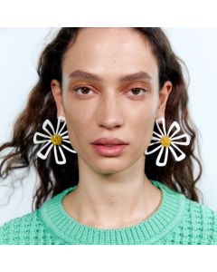 European And American Women's Large Metal Flower Earrings